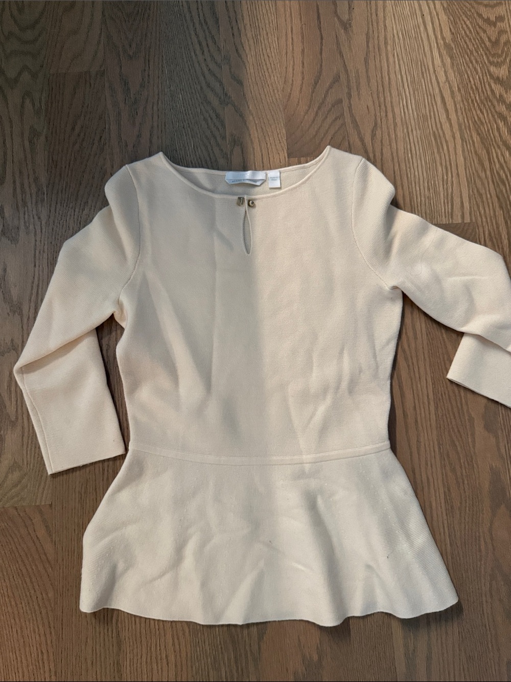Hugo Boss XS Merino Women's Cream Peplum Dress Top